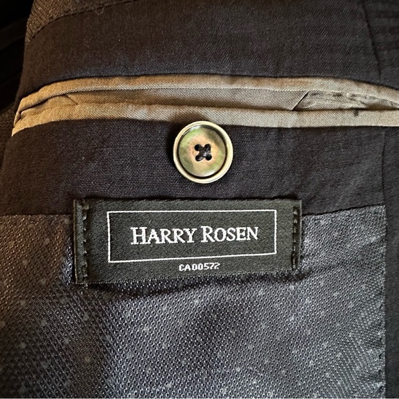 BOSS Hugo Boss Navy Blue 100% Virgin Wool Blazer Jacket 40R EUC Lightweight - Picture 6 of 9